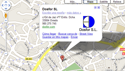 Mapa Google de la localizacin de Dosfor SL
