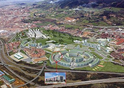 Infografa con la ubicacin de la Promocin de pisos y viviendas de Prado de la Vega en Oviedo, Asturias